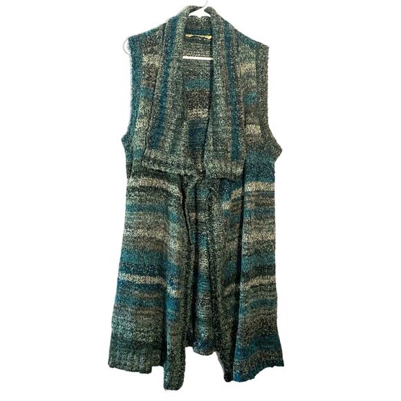 Soft Surroundings Women's size Large Blue Chunky Knit Duster Long Cardigan - Picture 1 of 7